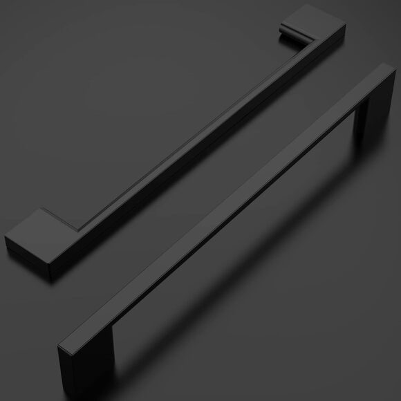 10 Pack Matte Black Cabinet Pulls 7.5 Inch Hole Centers Kitchen Cabinet Handles - Picture 4 of 6